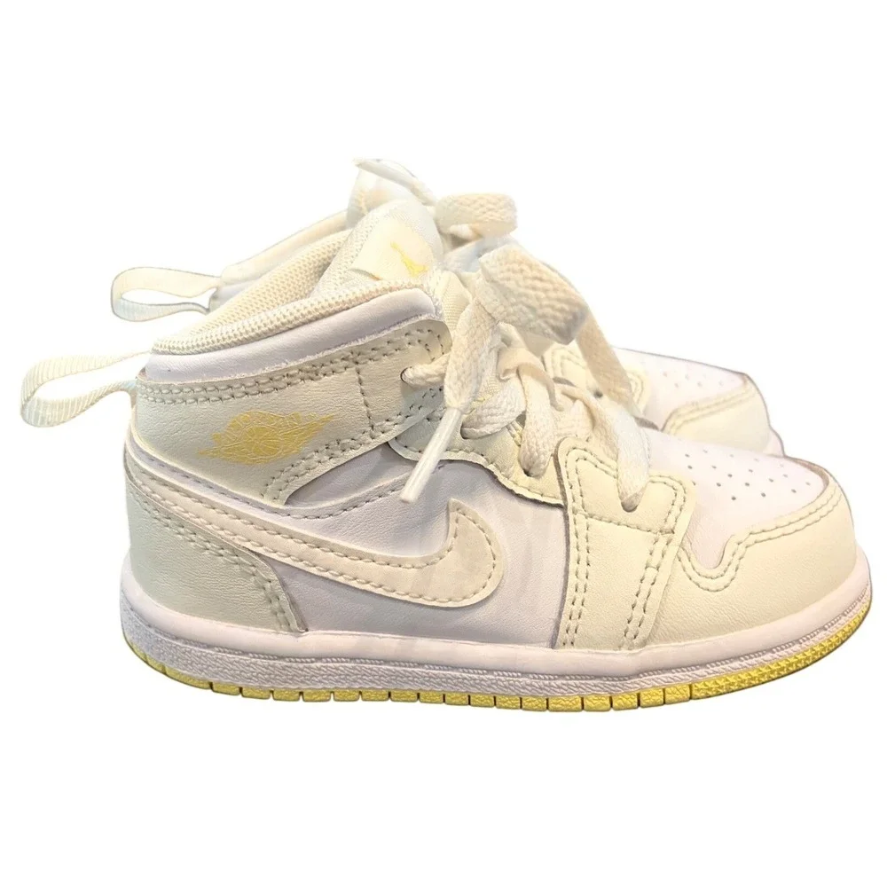 Nike Air Jordan 1 Mid Toddler Size 7C Sail White Laser Orange Shoes FD8782-181
